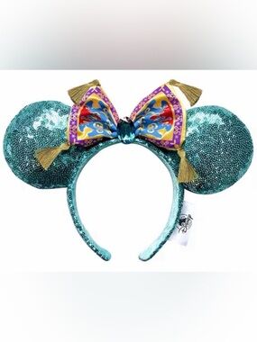 Themed Aladdin Sequin Mouse Ears with Colorful Magic Carpet Bow
